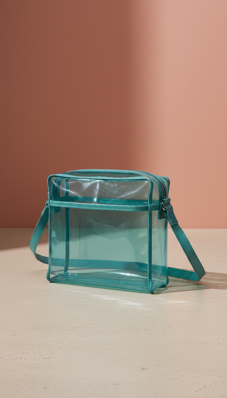 Teal Clear Crossbody Bag in a new setting