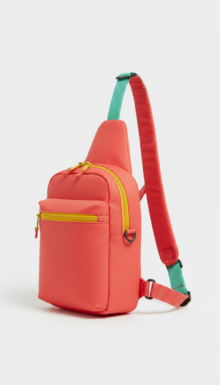 Alternate angle view of Coral Pop mini crossbody bag